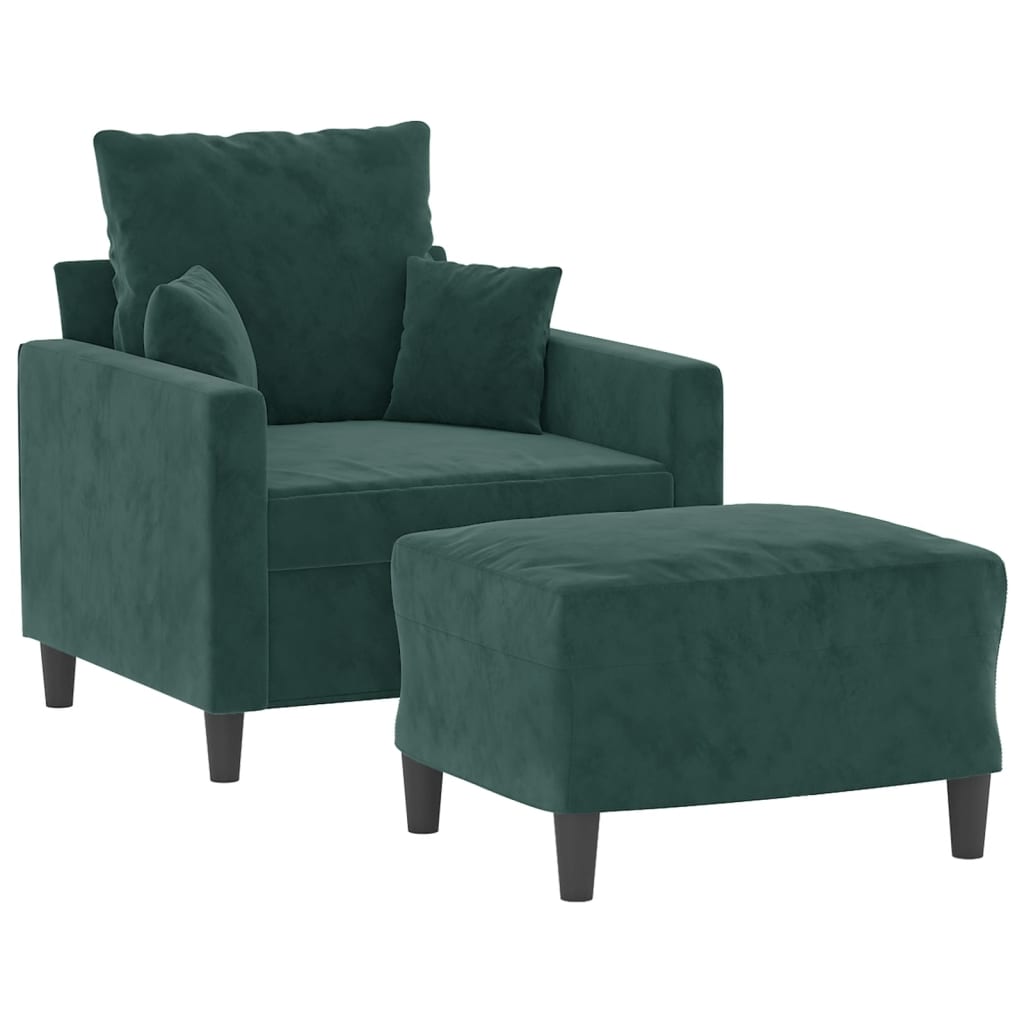 Sofastol Med Fodskammel 60 Cm Velour