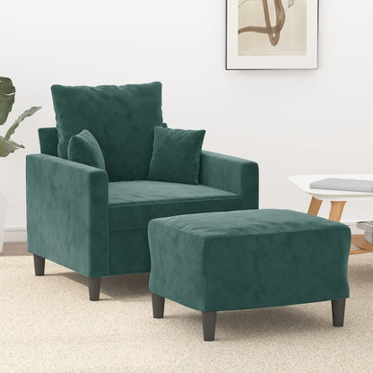 Sofastol Med Fodskammel 60 Cm Velour