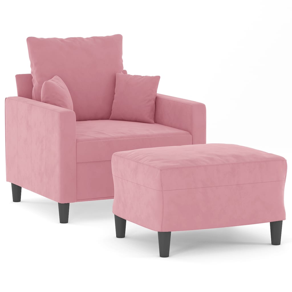 Sofastol Med Fodskammel 60 Cm Velour