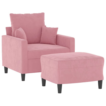 Sofastol Med Fodskammel 60 Cm Velour