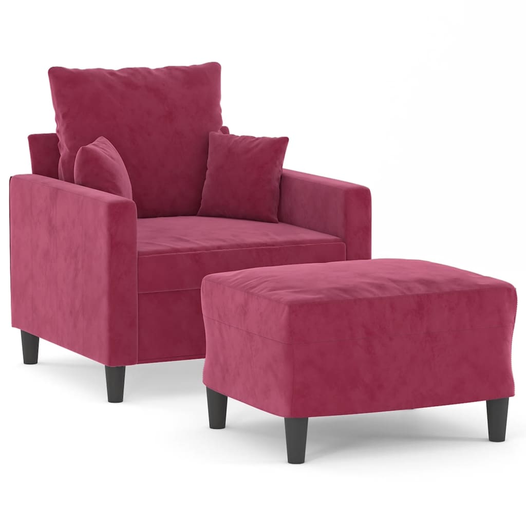 Sofastol Med Fodskammel 60 Cm Velour