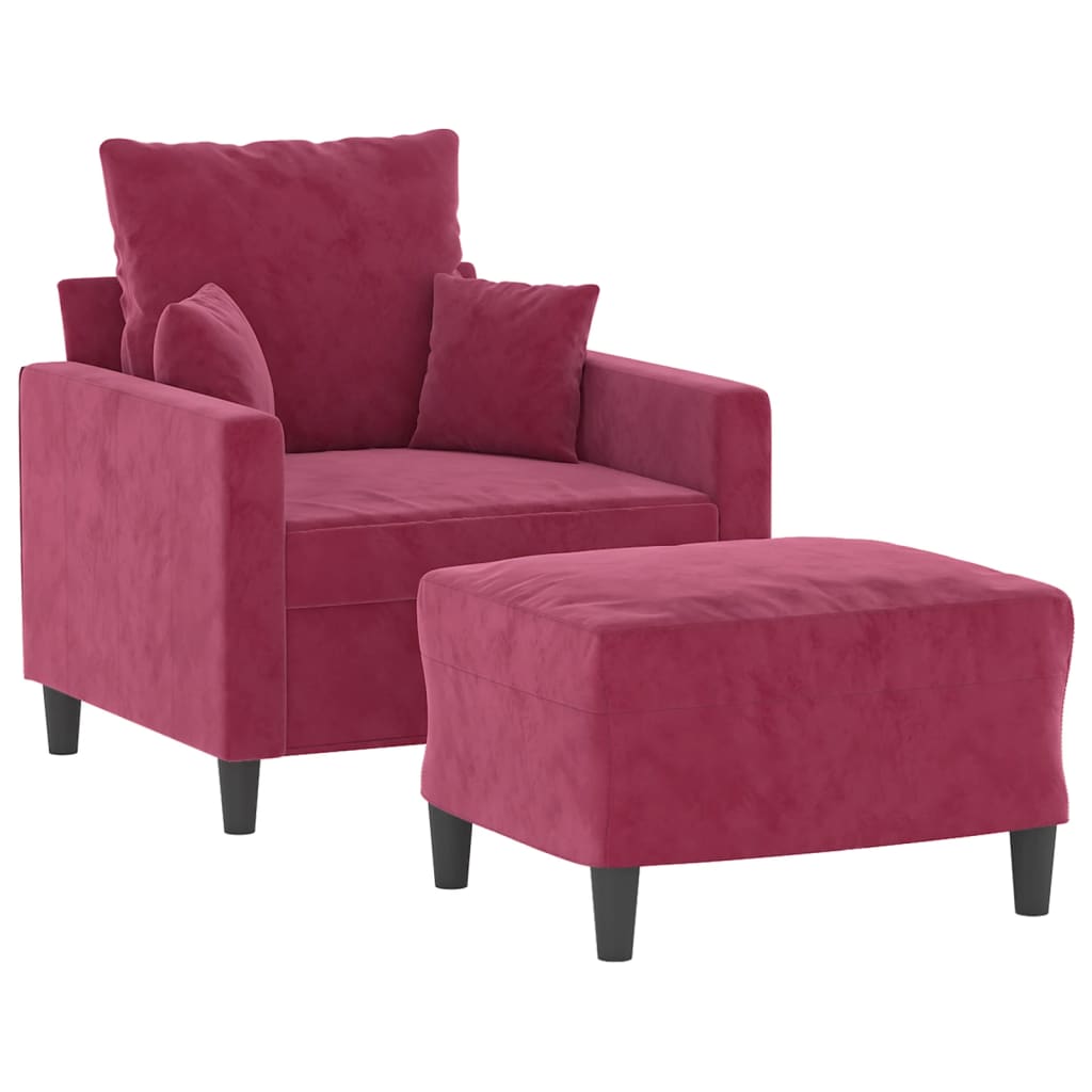 Sofastol Med Fodskammel 60 Cm Velour
