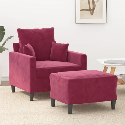 Sofastol Med Fodskammel 60 Cm Velour