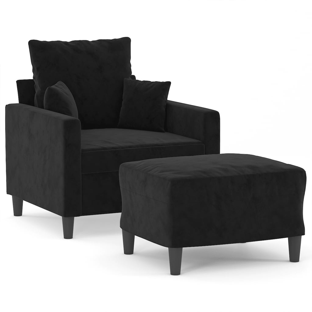 Sofastol Med Fodskammel 60 Cm Velour