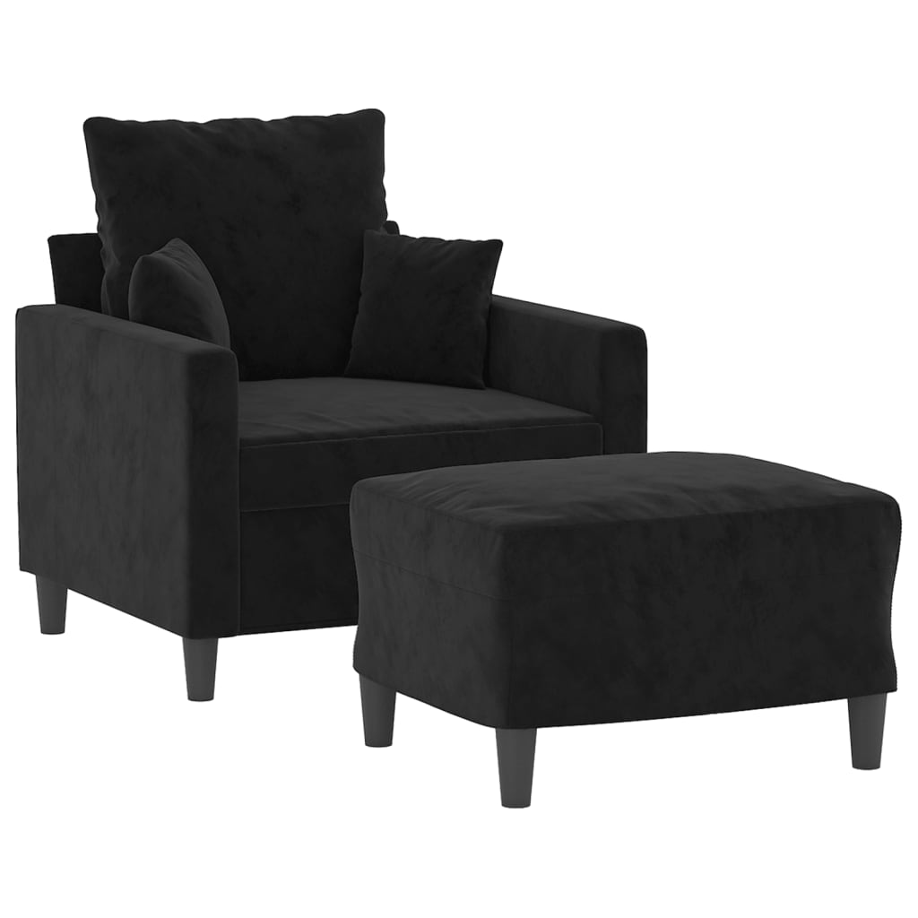 Sofastol Med Fodskammel 60 Cm Velour