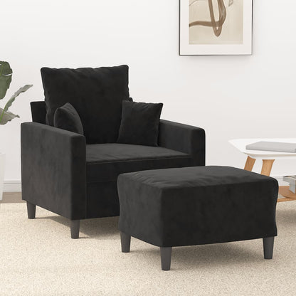 Sofastol Med Fodskammel 60 Cm Velour