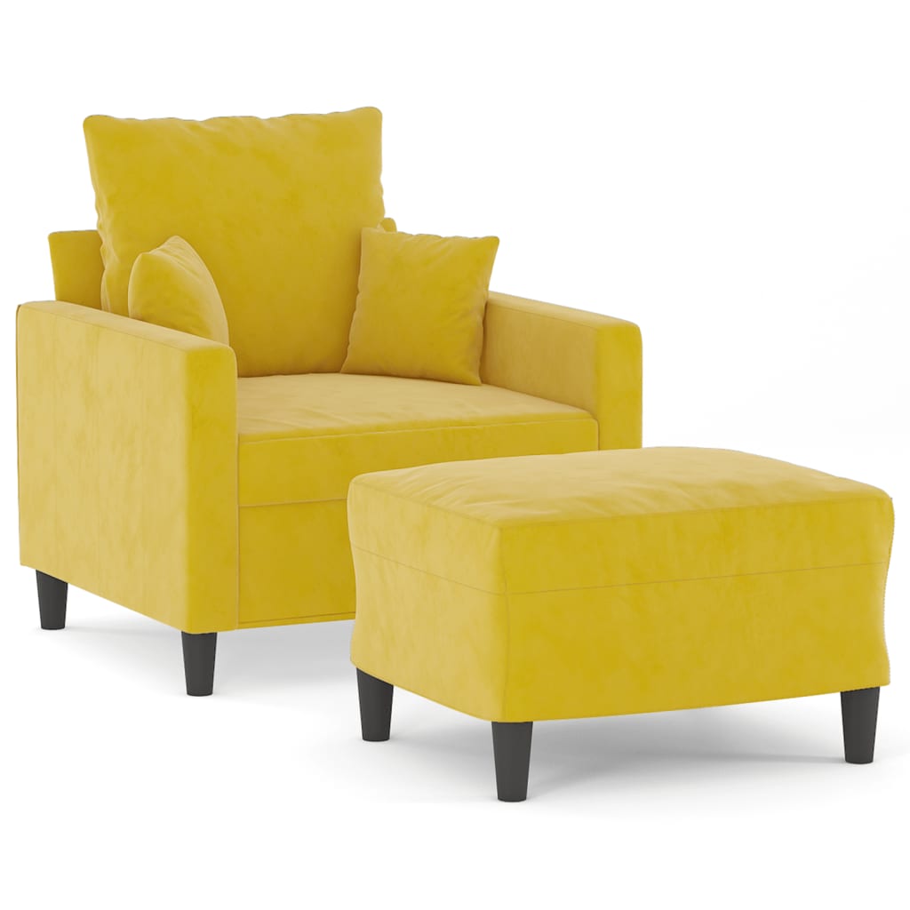 Sofastol Med Fodskammel 60 Cm Velour
