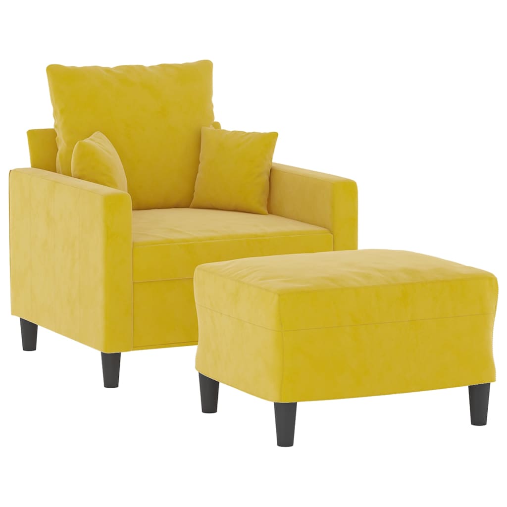 Sofastol Med Fodskammel 60 Cm Velour
