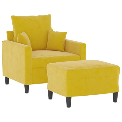 Sofastol Med Fodskammel 60 Cm Velour