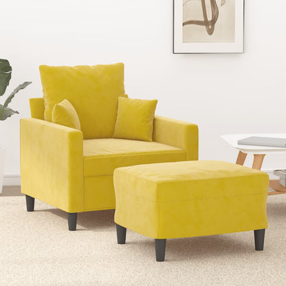 Sofastol Med Fodskammel 60 Cm Velour