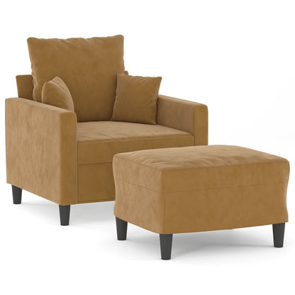 Sofastol Med Fodskammel 60 Cm Velour