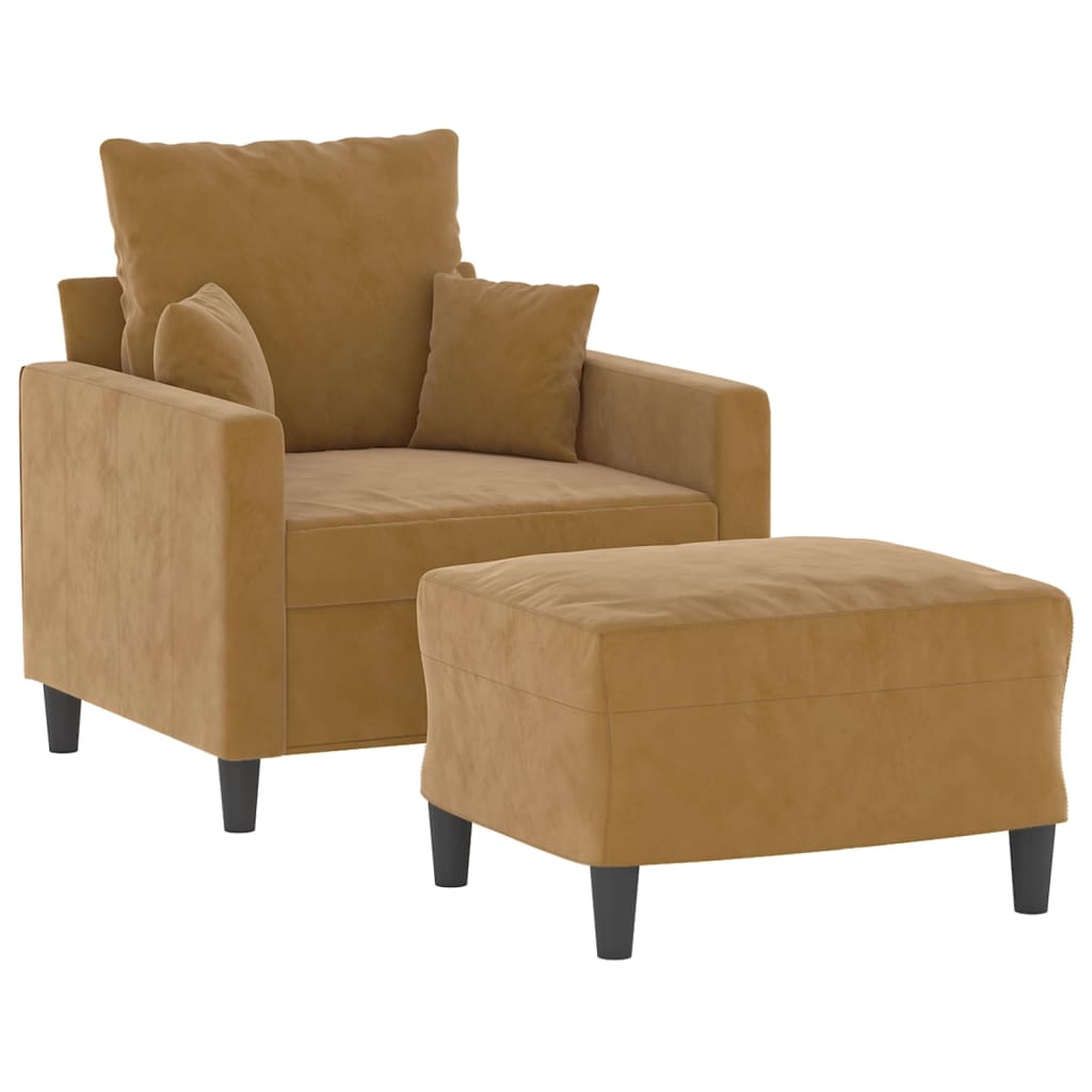 Sofastol Med Fodskammel 60 Cm Velour