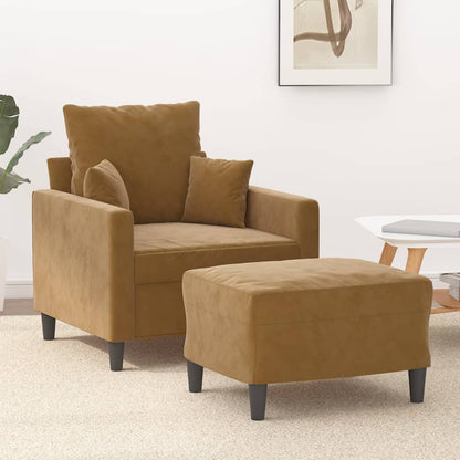 Sofastol Med Fodskammel 60 Cm Velour