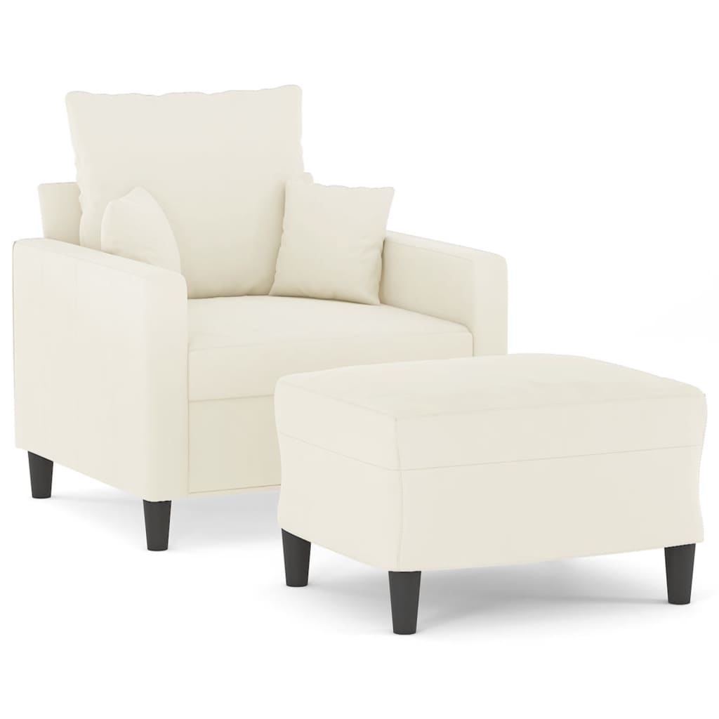 Sofastol Med Fodskammel 60 Cm Velour