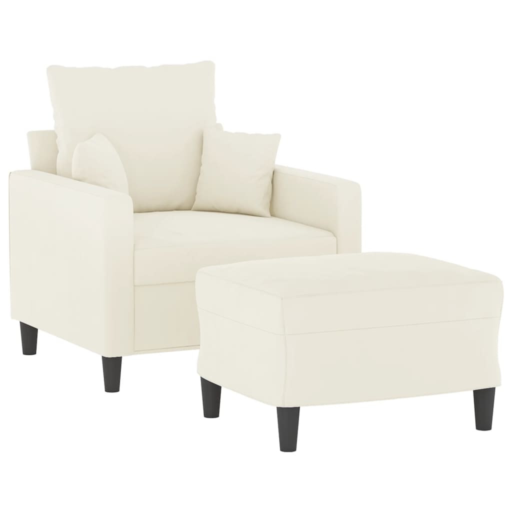 Sofastol Med Fodskammel 60 Cm Velour