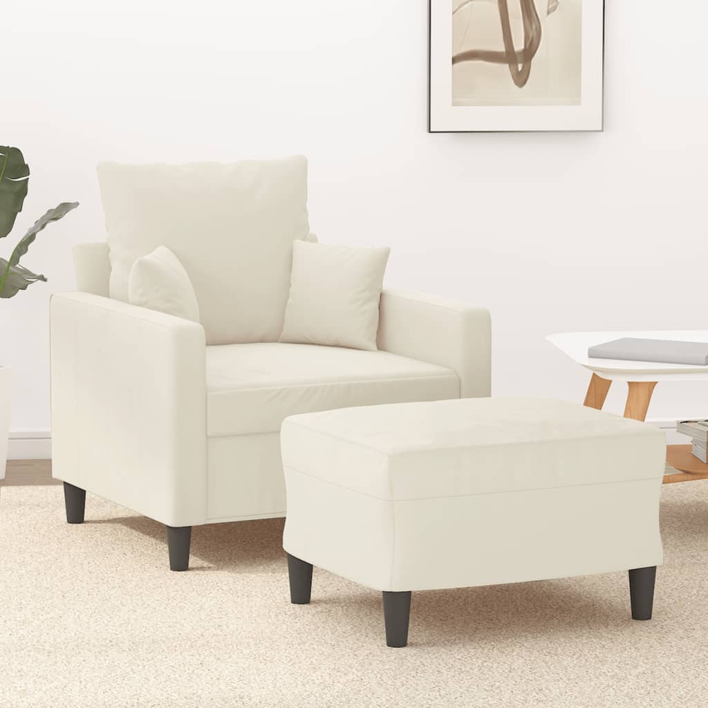 Sofastol Med Fodskammel 60 Cm Velour