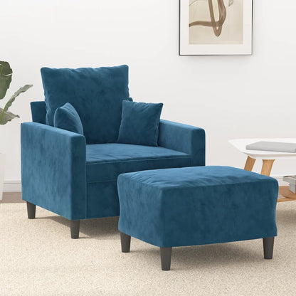 Sofastol Med Fodskammel 60 Cm Velour