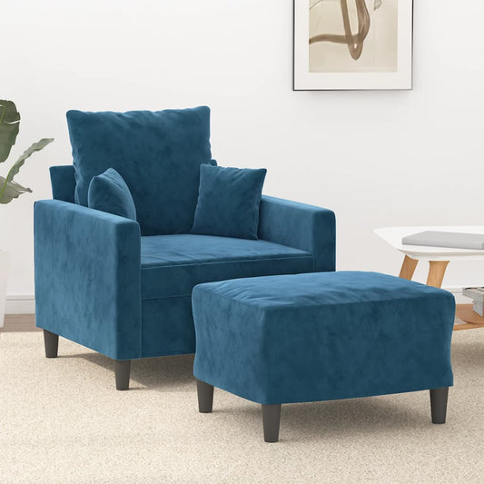 Sofastol Med Fodskammel 60 Cm Velour