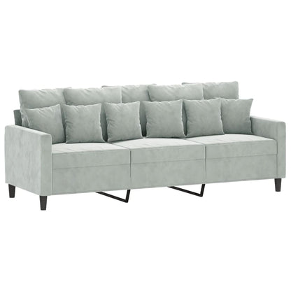 3-Personers Sofa Med Fodskammel 180 Cm Velour