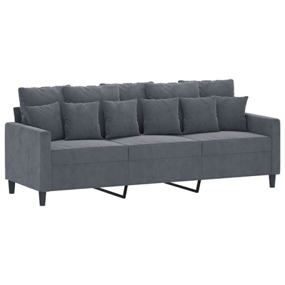 3-Personers Sofa Med Fodskammel 180 Cm Velour