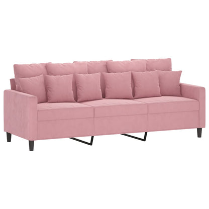 3-Personers Sofa Med Fodskammel 180 Cm Velour