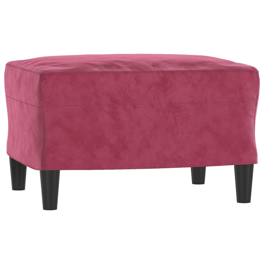 3-Personers Sofa Med Fodskammel 180 Cm Velour