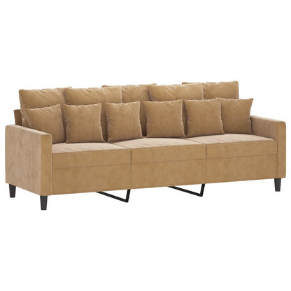 3-Personers Sofa Med Fodskammel 180 Cm Velour