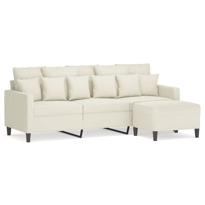 3-Personers Sofa Med Fodskammel 180 Cm Velour