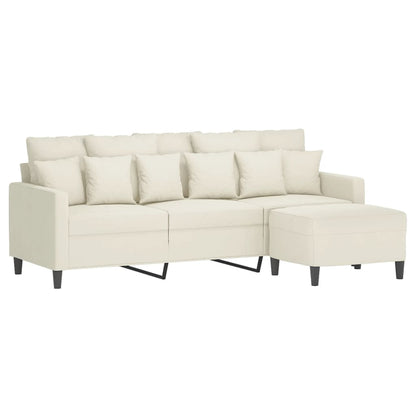 3-Personers Sofa Med Fodskammel 180 Cm Velour