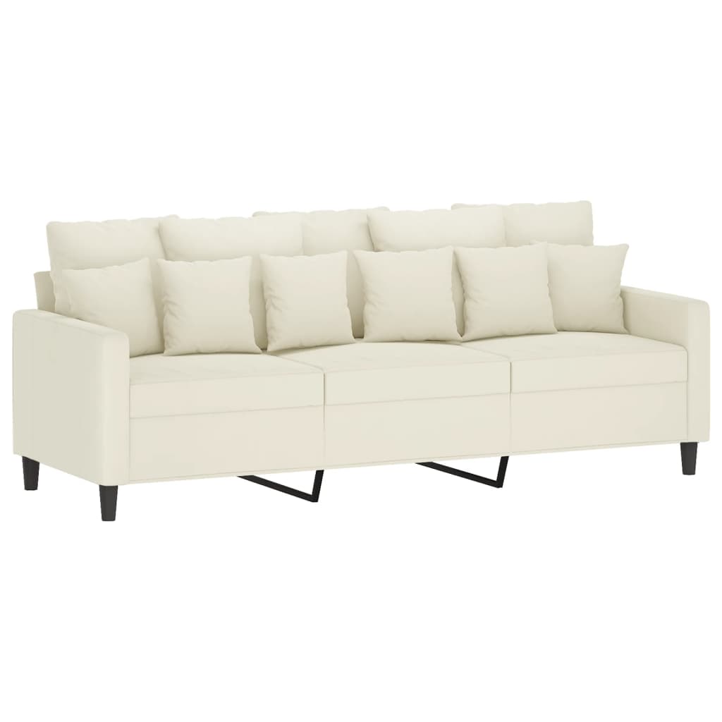 3-Personers Sofa Med Fodskammel 180 Cm Velour