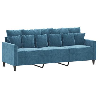 3-Personers Sofa Med Fodskammel 180 Cm Velour