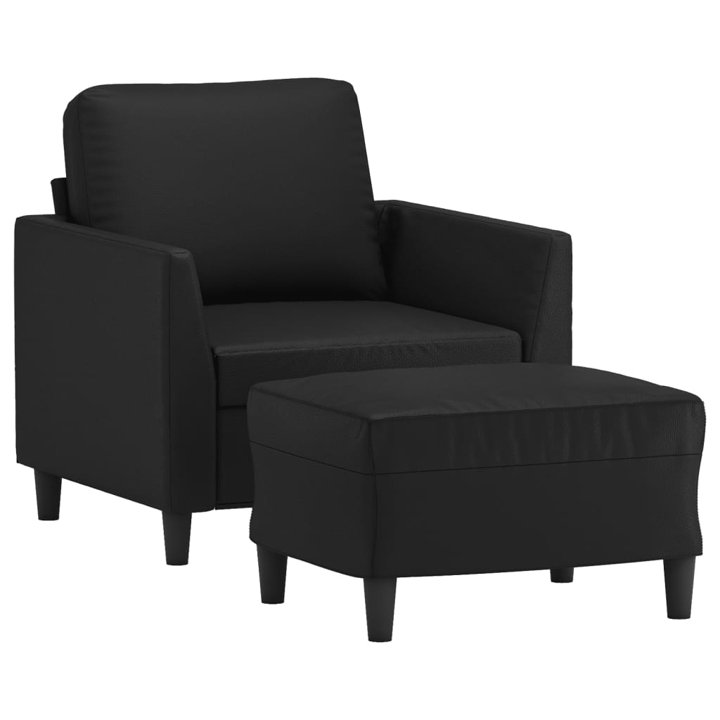 Sofastol med Fodskammel 60 Cm Kunstlæder - billede 3