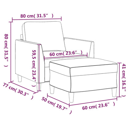 Sofastol med Fodskammel 60 Cm Kunstlæder - billede 7