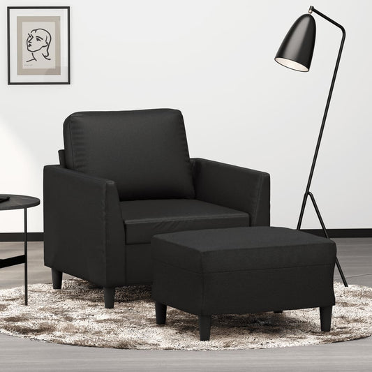 Sofastol med Fodskammel 60 Cm Kunstlæder - hovedbillede
