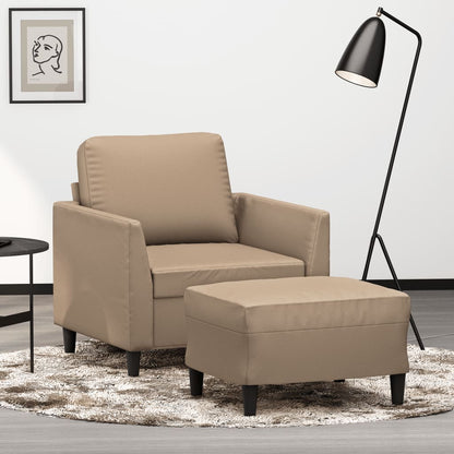 Sofastol med Fodskammel 60 Cm Kunstlæder