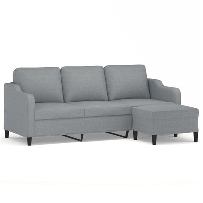 3-Personers Sofa Med Fodskammel 180 Cm Stof