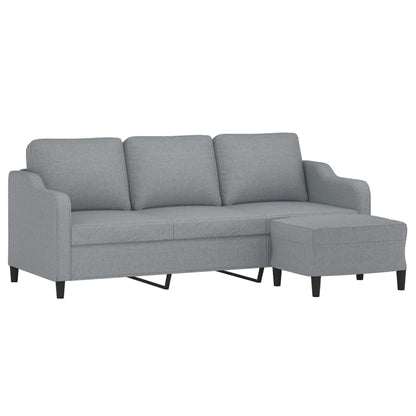 3-Personers Sofa Med Fodskammel 180 Cm Stof