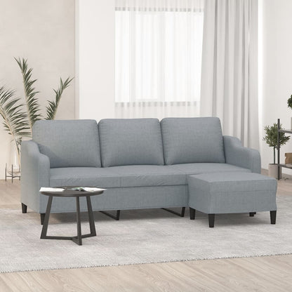 3-Personers Sofa Med Fodskammel 180 Cm Stof