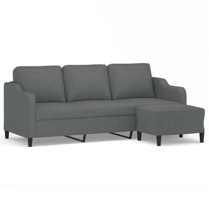3-Personers Sofa Med Fodskammel 180 Cm Stof