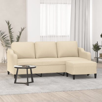 3-Personers Sofa Med Fodskammel 180 Cm Stof