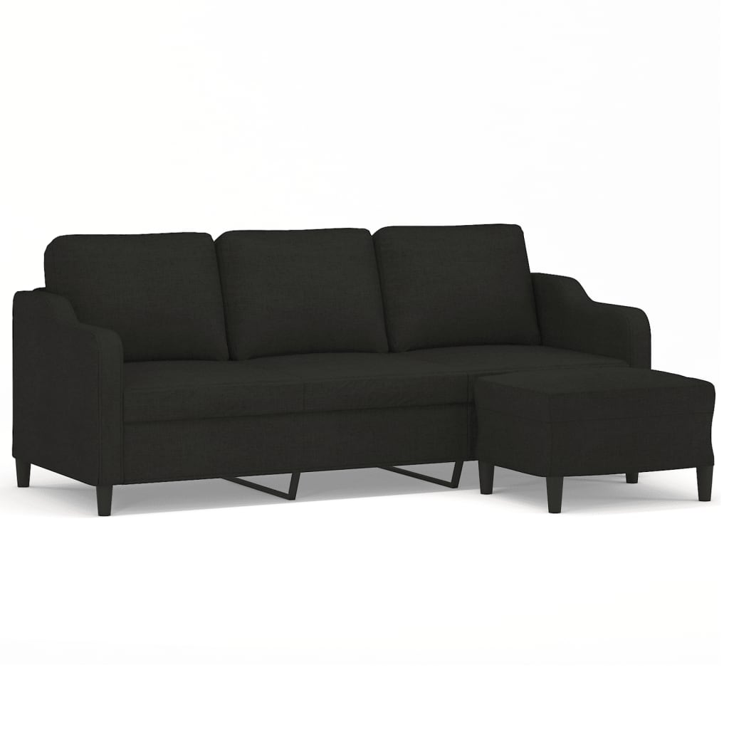 3-Personers Sofa Med Fodskammel 180 Cm Stof