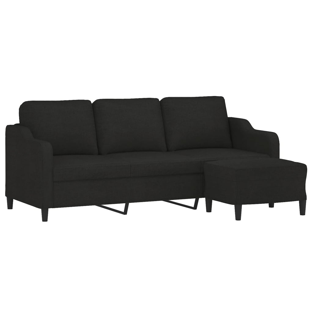 3-Personers Sofa Med Fodskammel 180 Cm Stof
