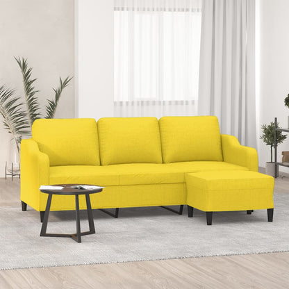 3-Personers Sofa Med Fodskammel 180 Cm Stof