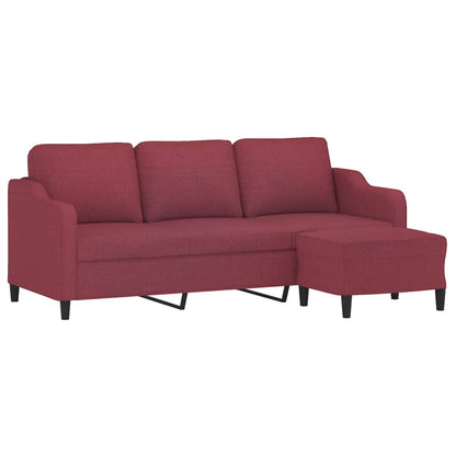 3-Personers Sofa Med Fodskammel 180 Cm Stof