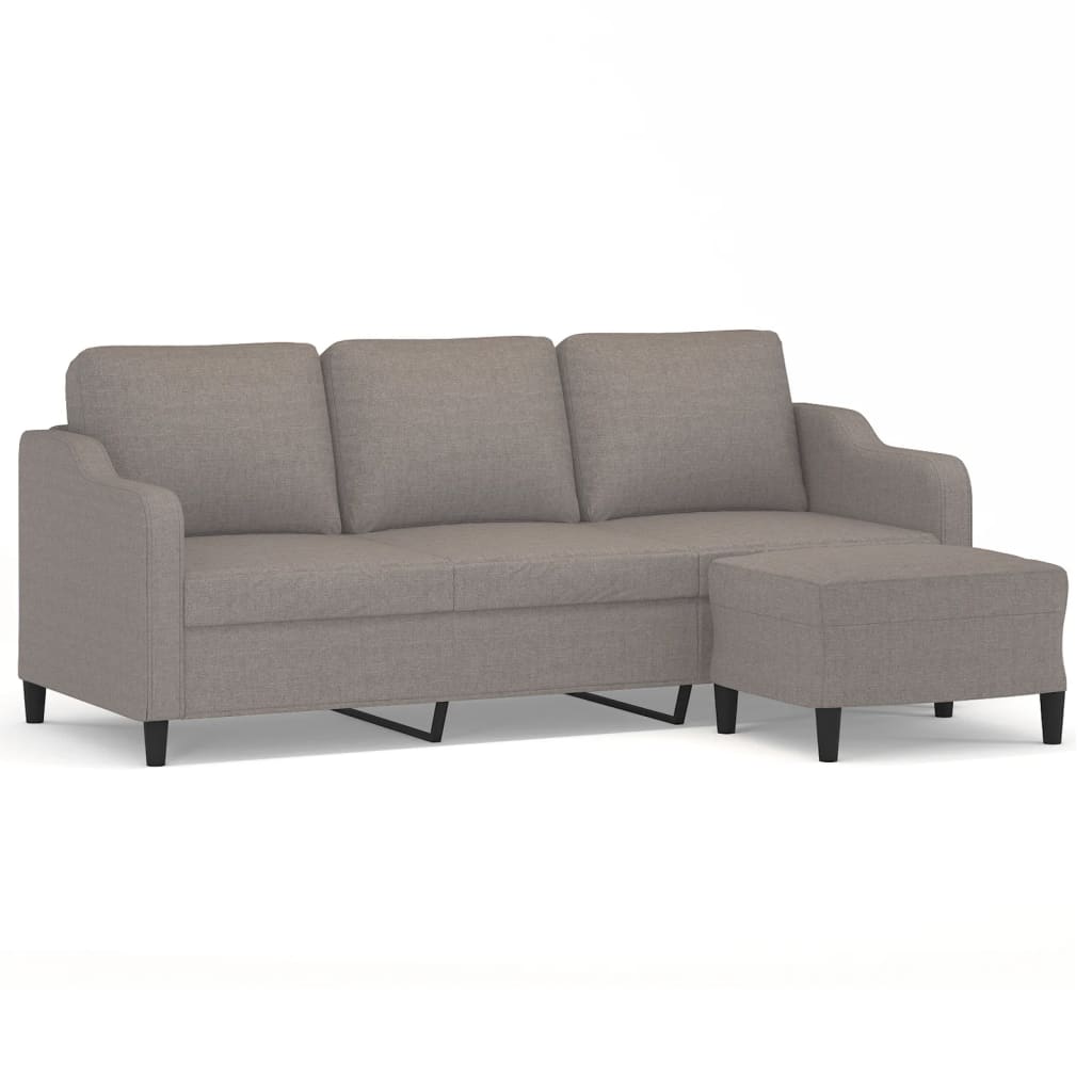 3-Personers Sofa Med Fodskammel 180 Cm Stof