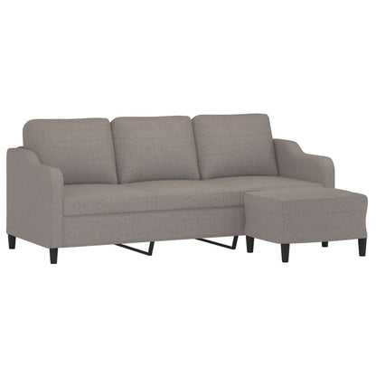 3-Personers Sofa Med Fodskammel 180 Cm Stof
