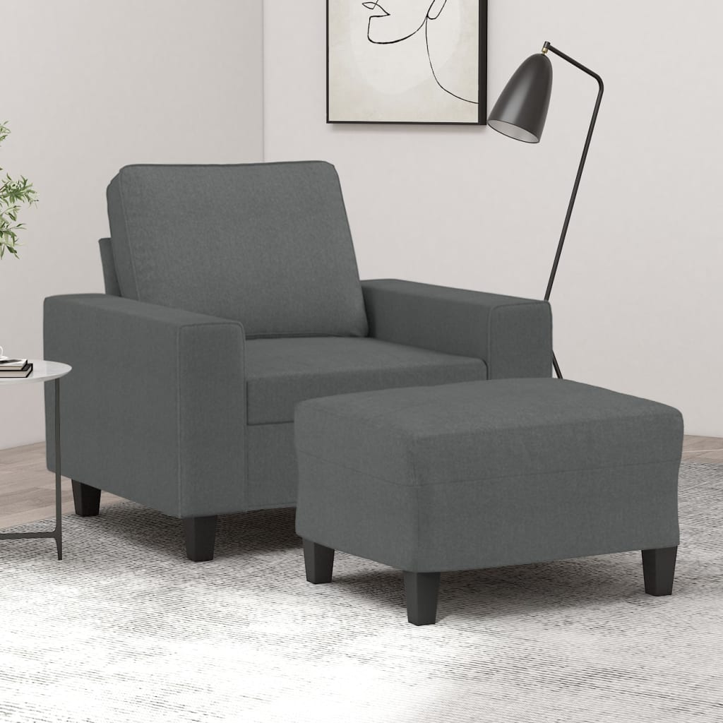 Sofastol Med Fodskammel 60 Cm Stof