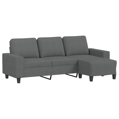 3-Personers Sofa Med Fodskammel 180 Cm Stof