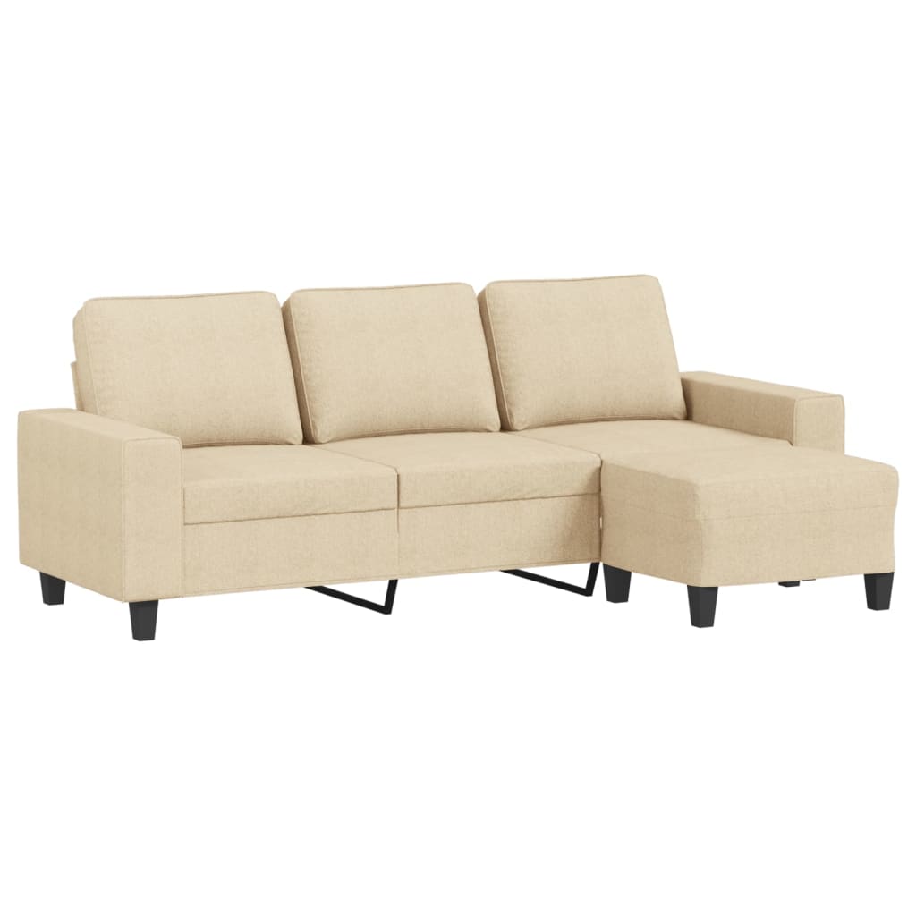 3-Personers Sofa Med Fodskammel 180 Cm Stof