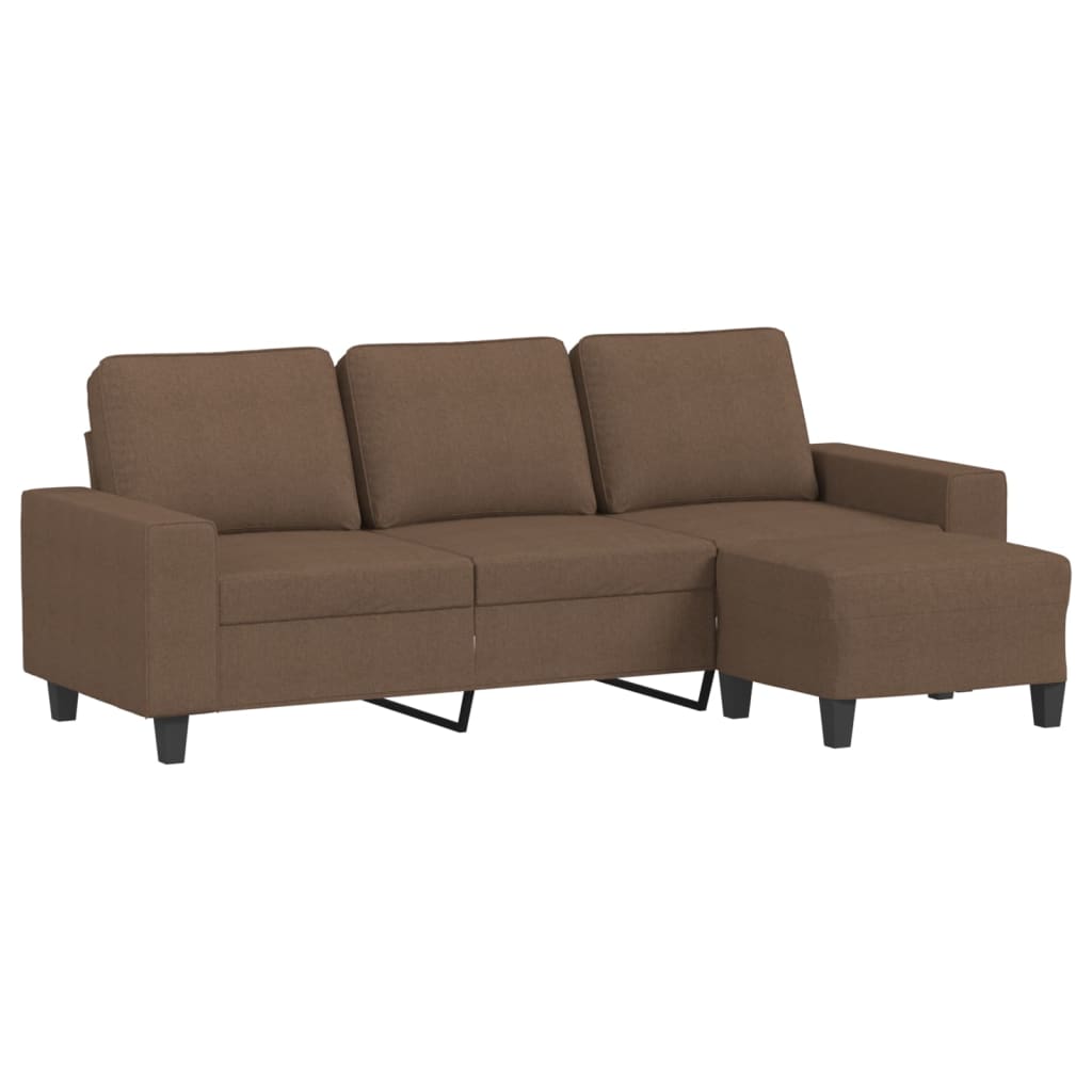 3-Personers Sofa Med Fodskammel 180 Cm Stof